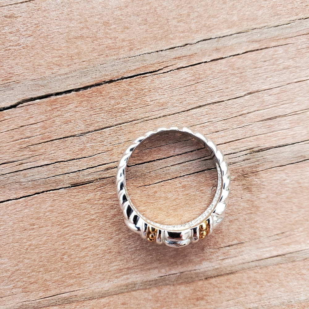Vintage Silver & Gold Tone Ring (Size 6 1/2) - Picture 3 of 4